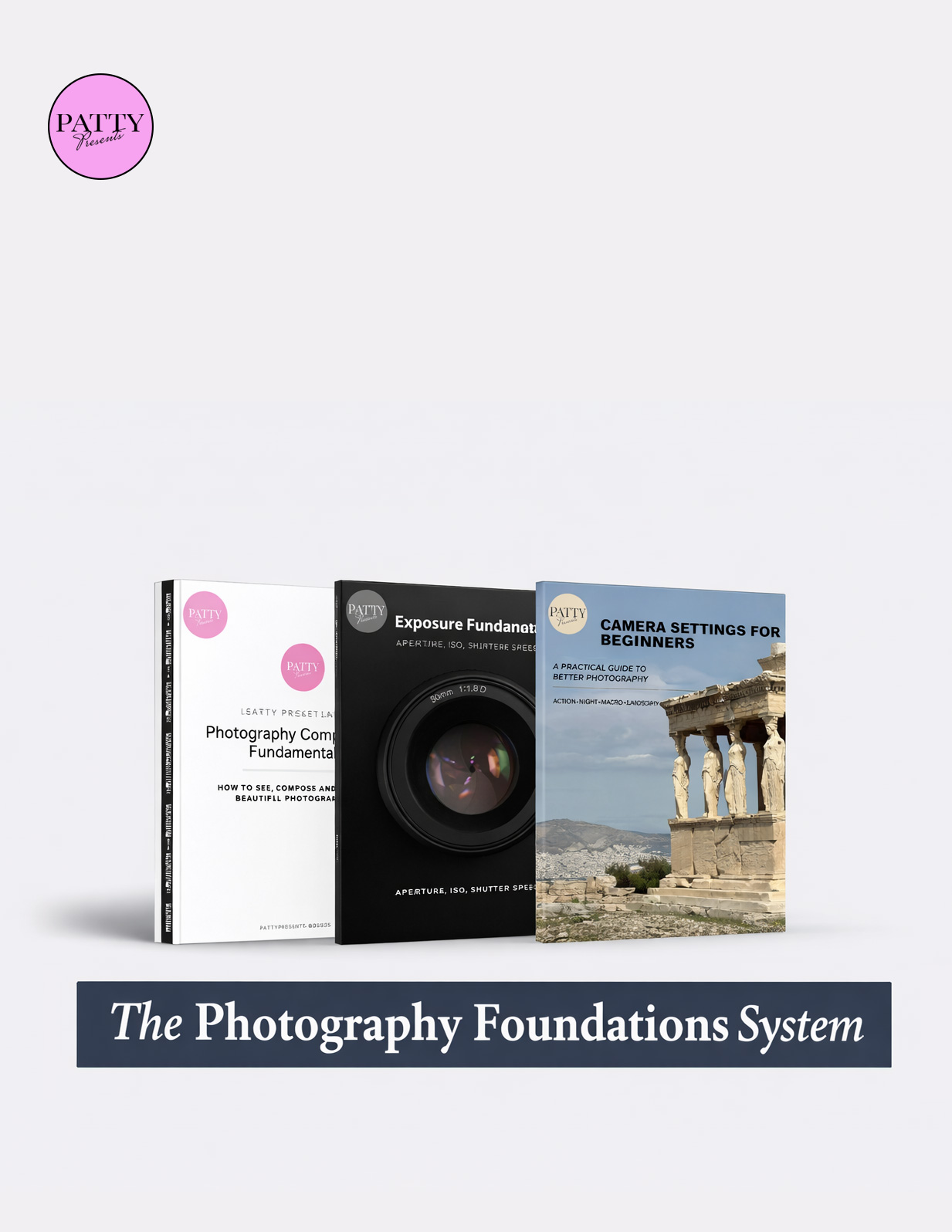 Photography foundations system bundle with composition, exposure and camera settings guides
